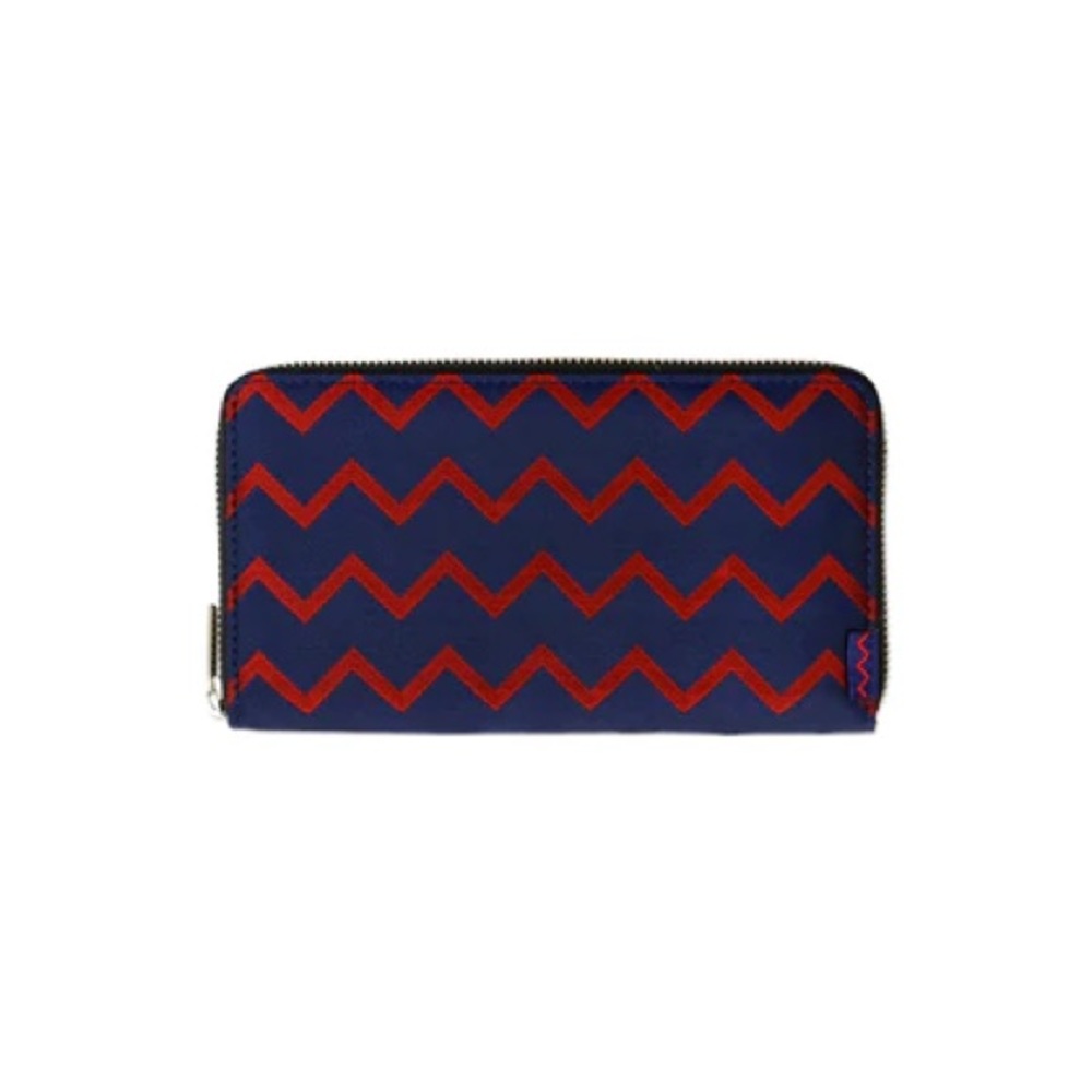 Rowing Blazers Women's TIE FABRIC CLUTCH Navy Red Zig-Zag 4.25" x 7.5" NWT